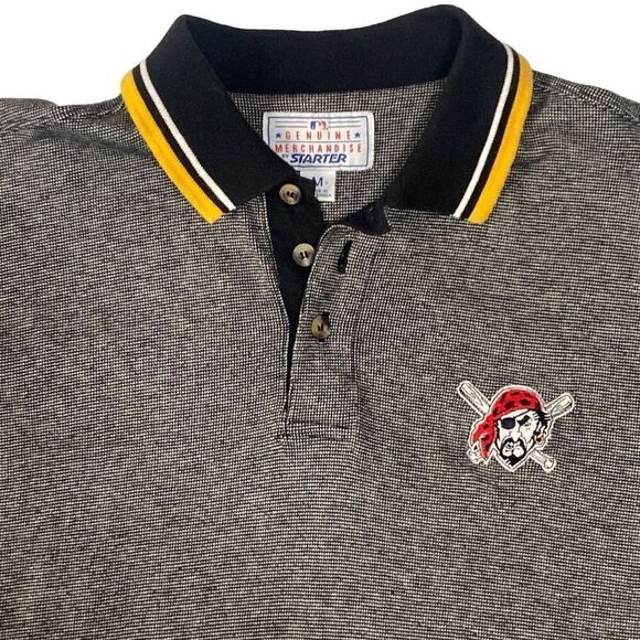 Vintage Starter Pittsburgh Pirates Polo Shirt Men’s Medium MLB Vintage 1997 Logo - Picture 2 of 12